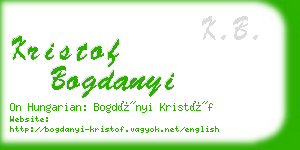 kristof bogdanyi business card